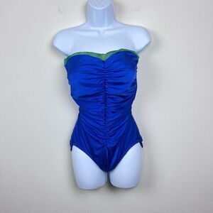 Vintage Esther Williams For Misty Swimsuit Womens 16 80s 90s Strapless Retro